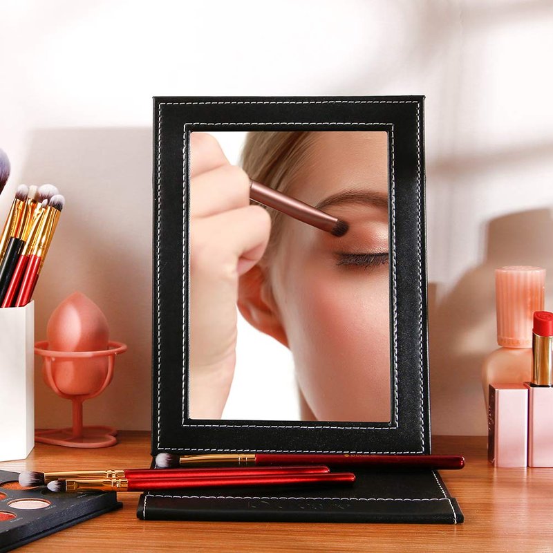 DUcare Portable Folding Mirror - Adjustable Ultrathin Vanity Mirror with Stand for Travel & Home