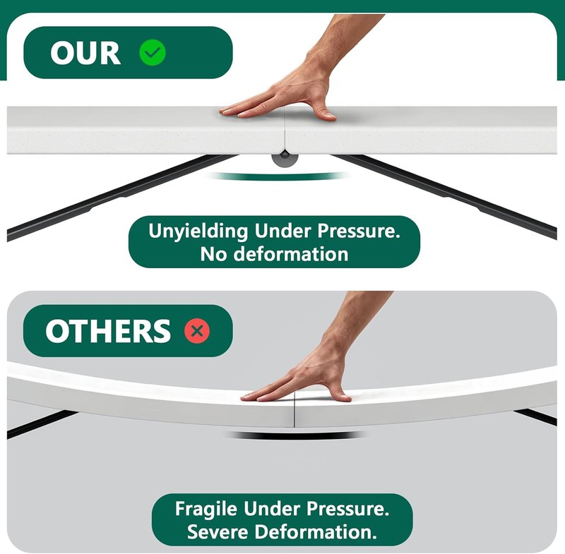 Folding Table 2 Pack - Heavy Duty 6FT Plastic Tables | 400 lbs Capacity, Reinforced Steel Legs, Ideal for Parties & Picnics