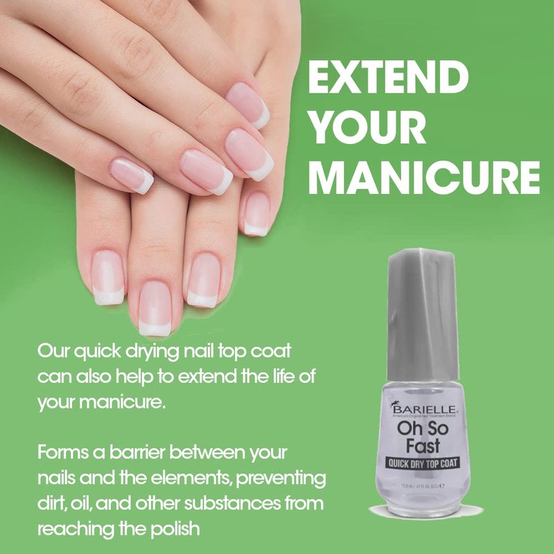 Barielle Oh So Fast Quick Dry Top Coat - Fast-Drying Nail Protection | 0.47 Ounces