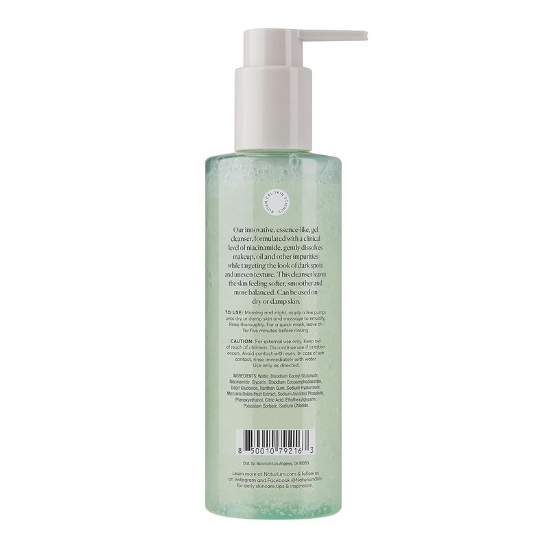 Niacinamide Cleansing Gelée with Hyaluronic Acid & Vitamin C - Gentle Face Wash, 7.1 oz