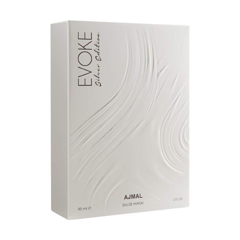 Ajmal Evoke Silver Edition Him EDP 90ML Long Lasting Scent Spray Woody Perfume Gift For Men - Made In Dubai