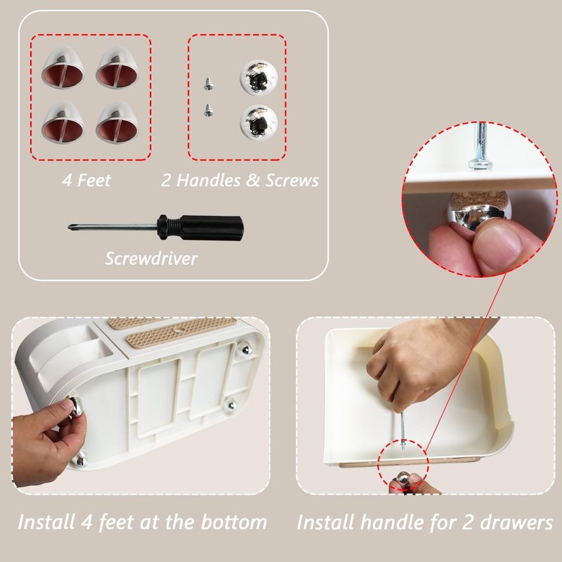 Hoiwio Makeup Organizer for Vanity with 360° Rotating Removable Brush Holder - Bathroom Countertop Dresser Organization, Beauty Cosmetic Storage with Drawer for Skincare, Perfumes, Lipsticks
