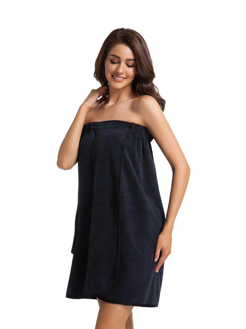 GUODDS Womens Towel Wrap Bath Robe Lightweight Spa Body Wrap Shower Adjustable Snap Closure