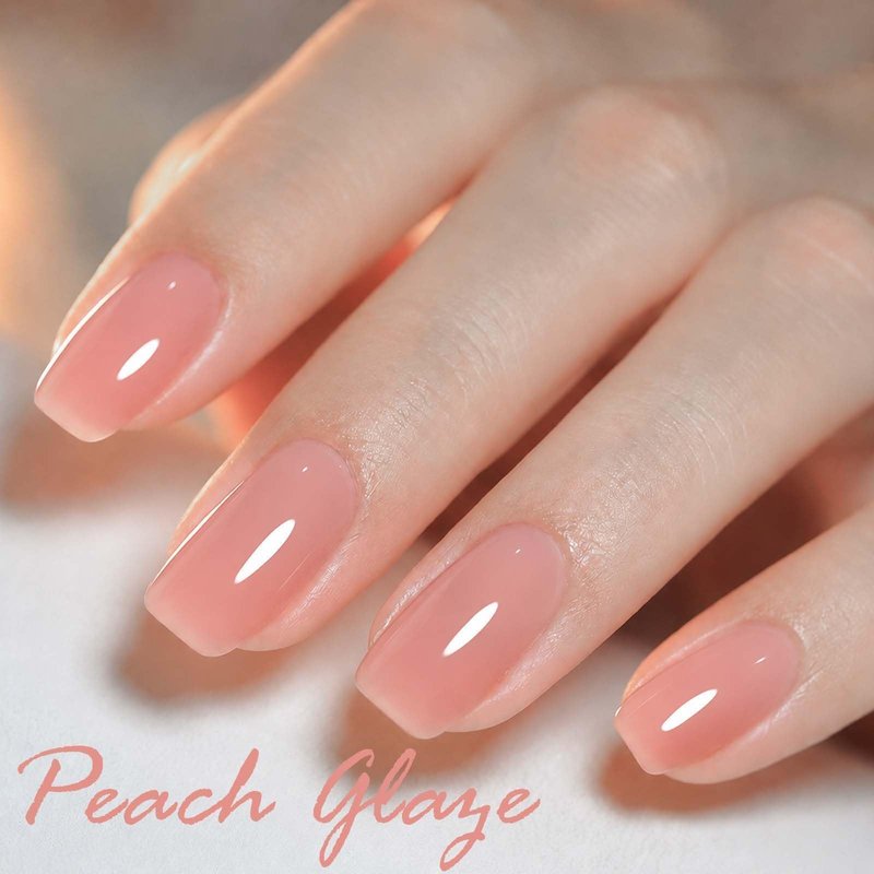 AZUREBEAUTY 6 Colors 15ml HEMA Free Jelly Purera Gel Nail Polish Set, Same Color Bottles, Soak Off UV LED Gel Polish Kit Nail Art for DIY at Home Manicure Salon Gifts, Milky White Pink Neutral Sheer
