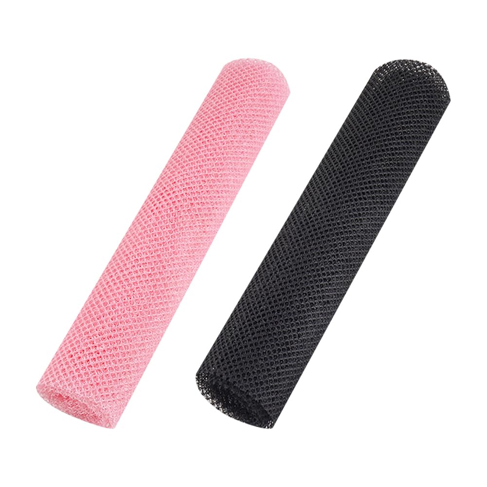 GSHLLO 2 Pcs Knotted Net Sponge Stretchable Exfoliating Net Body Wash Nylon Cloth Net Bathing Shower Sponge Towel Long Mesh Back Sponge Scrubber for Home Travel