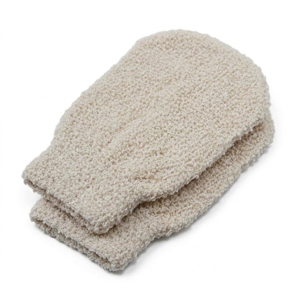 Niernika Hemp Exfoliating Bath Mitt 2 Pack, Durable Shower Glove Body Scrubber with Elastic Wristband, Cotton Blend Massage Shower Mitt for Daily Bathing