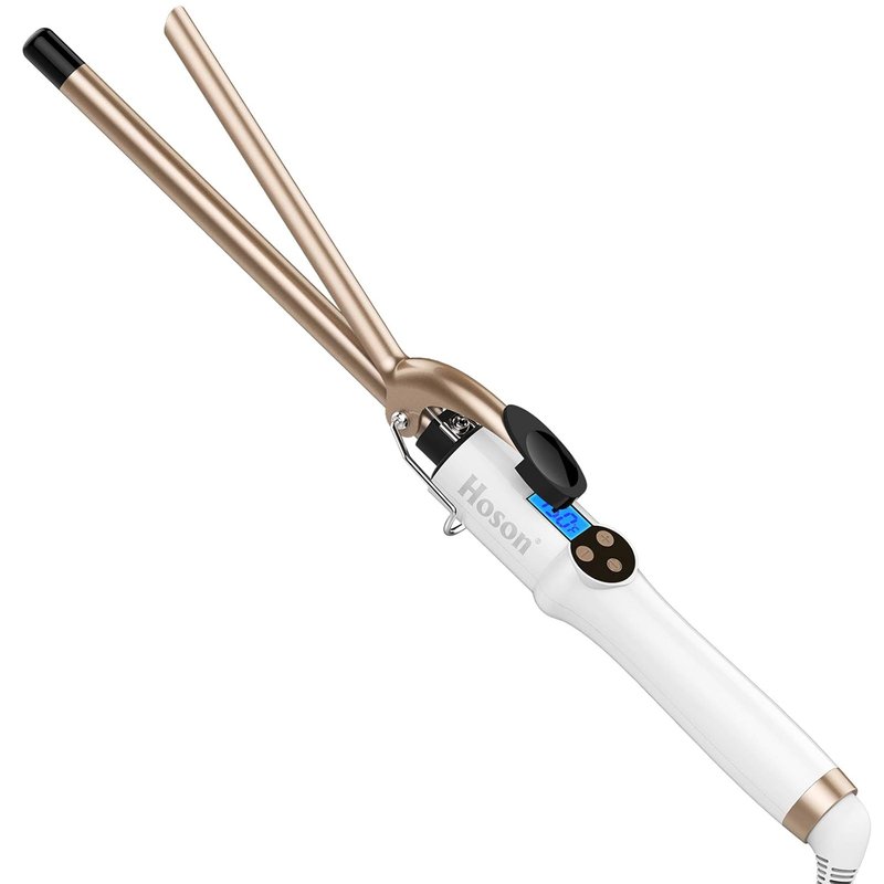 Hoson Curling Iron - Professional Ceramic Tourmaline Curl Wand for All Hair Types | Includes Glove, Gold