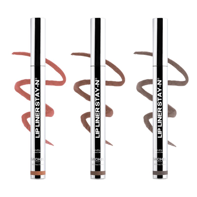 Sacheu Lip Liner STAY-N Peel Off Lip Stain — Long Lasting Waterproof Lip Tint with Hyaluronic Acid & Vitamin E — Transfer Proof Matte Finish, Vegan & Cruelty-Free (Deep Bundle)