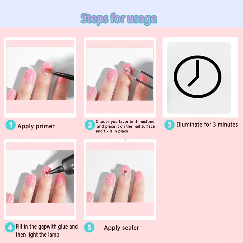 60/100pcs Nail Gems & Rhinestones with Sparkling AB Crystal Fake Diamonds - Nail Art Decoration for Women & Young Ladies