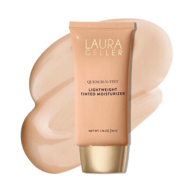LAURA GELLER NEW YORK Quench-n-Tint Tinted Moisturizer - Sheer to Light Buildable Coverage - Natural Glow Finish - Lightweight Formula with Hyaluronic Acid, 04 Medium