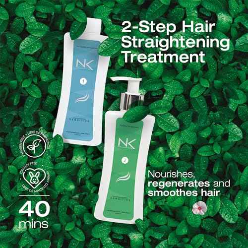 NK Professional Care Keratin Hair Straightening Treatment, Cream, Vegan, for Sensitive Scalps, Formaldehyde Free, 450ml, 15oz
