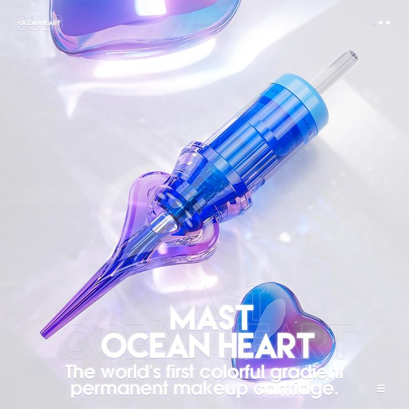 Mast Heart Tattoo Needles Cartridges 20Pcs Disposable 1003RL Round Liner Long Tips for Precision & Style