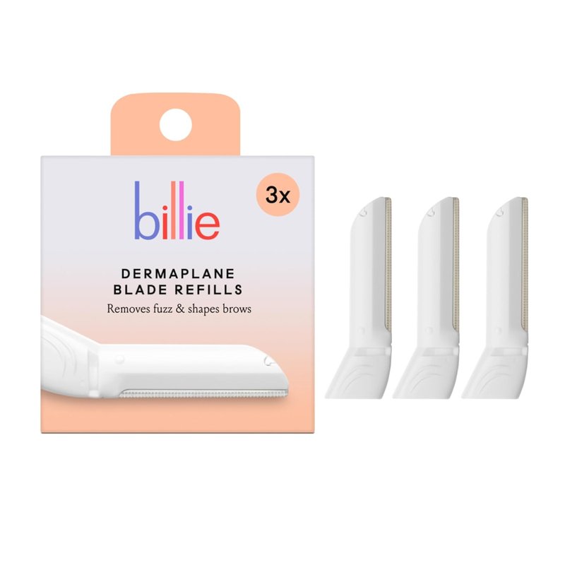 Billie Dermaplane Refill Blades - Stainless Steel with Safety Micro-Guards - Gently Exfoliates Skin | 3 Count