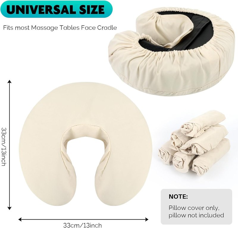 Reusable Microfiber Massage Face Rest Covers - Extra Soft & Fitted for Massage Tables | Cozy Cradle Covers