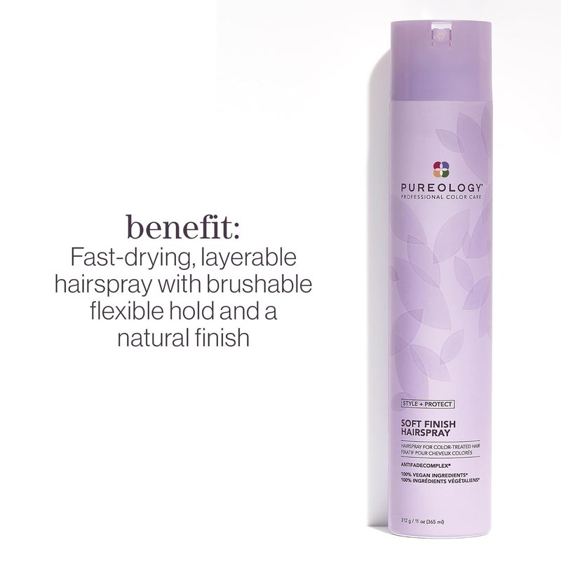 Pureology Style + Protect Hairspray - Flexible Hold for Color-Treated Hair, Silicone-Free & Vegan