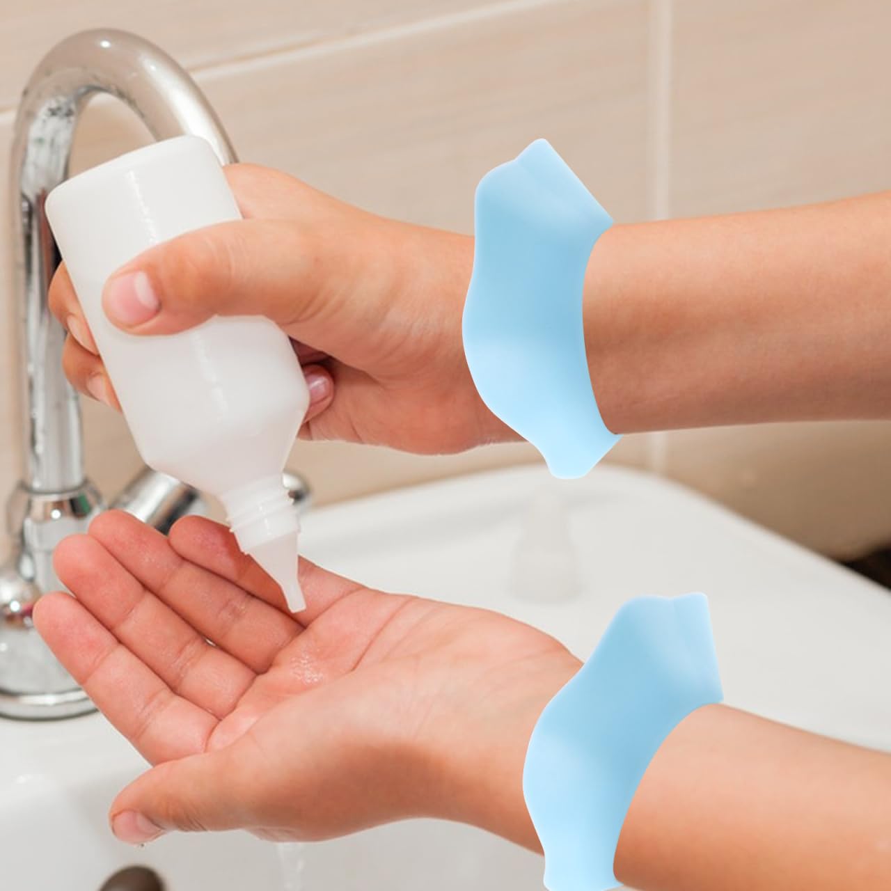 SAFIGLE 3 Pairs Silicone Wristbands for Washing Face with Retractable Elastic Water Absorption Skincare Wristband for Spa Makeup and Daily Use Comfortable Fit 3.93X3.54X0.59In