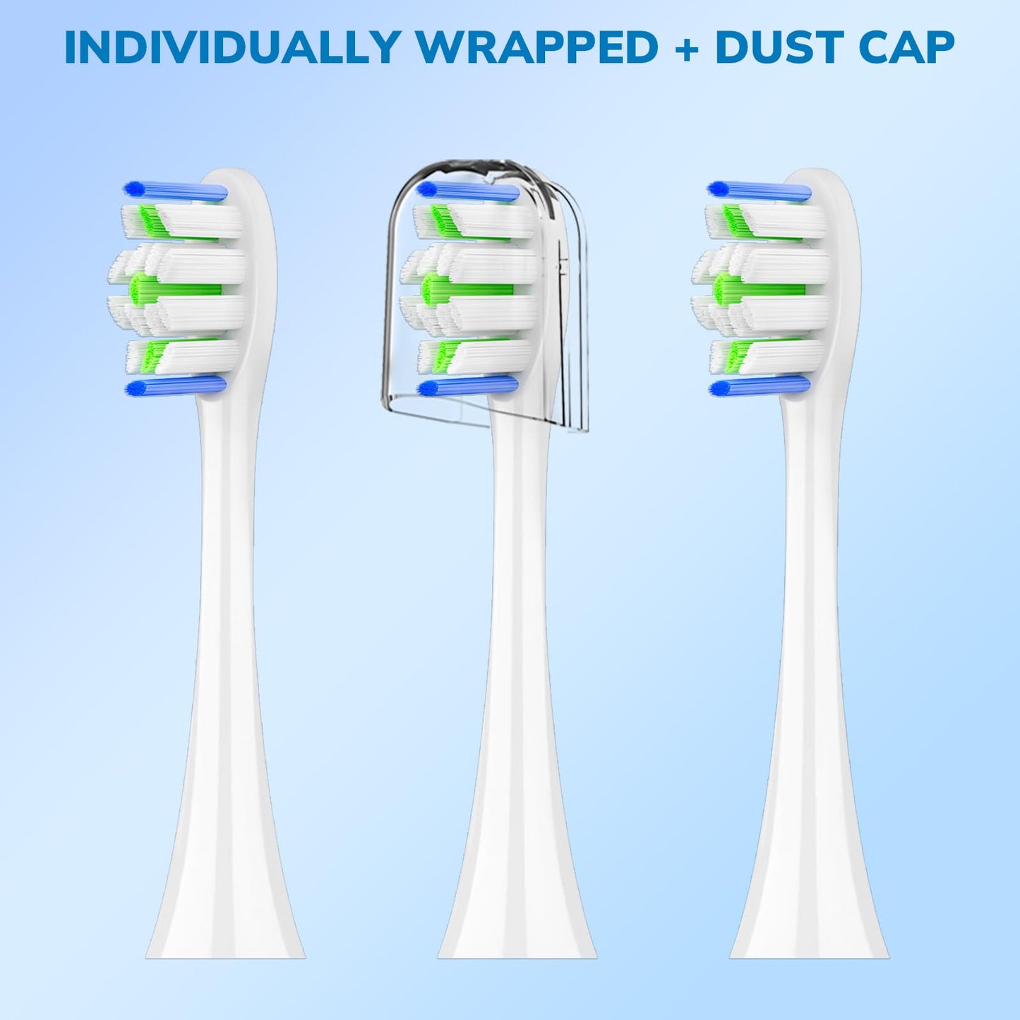 Replacement Toothbrush Heads for Philips Sonicare - 16 Pack Soft Gentle Bristles Compatible with Most Sonicare Click-On Electric Toothbrushes (White)
