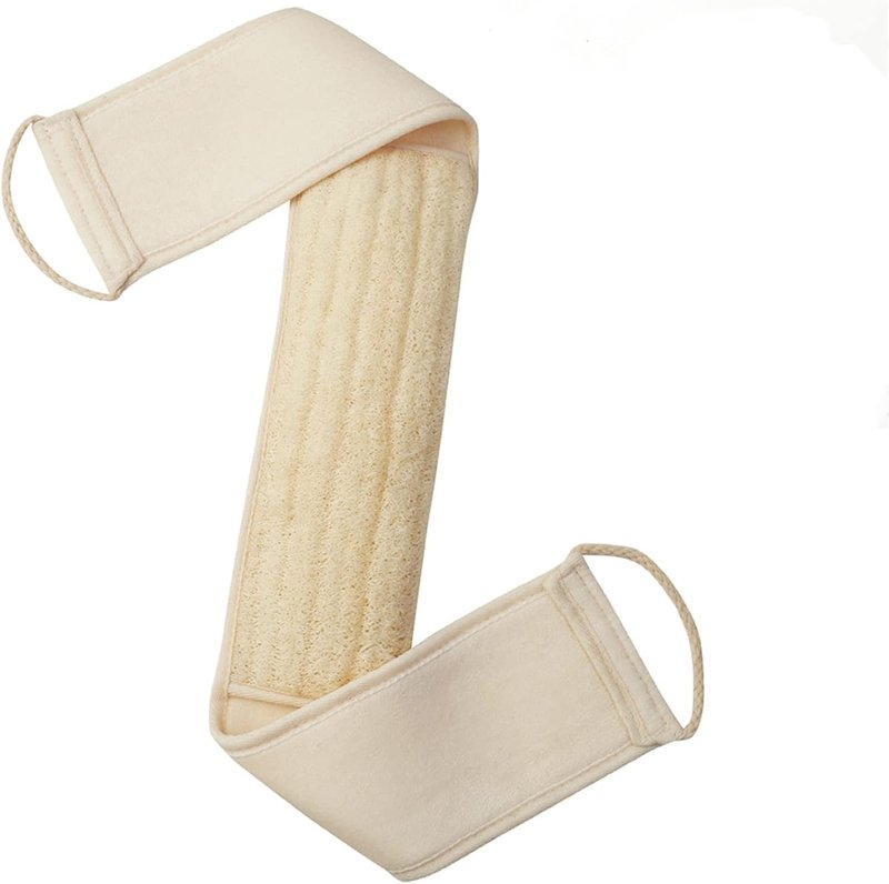 Natural Loofah Back Scrubbers for Use in Shower, Loofah Sponge Luffa Exfoliating Bath Strap, Body Scrubber for Shower Loofah for Men and Women to Clean Your Back Deeply 1 Pack