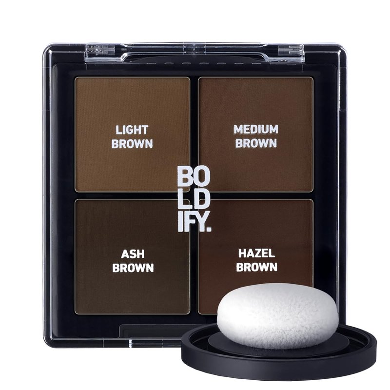 BOLDIFY Hairline Powder Color Sample Kit - Water-Resistant Root Touch Up Hair Color for Gray Coverage - 24-Hour Stain-Proof, Mess-Free Hair Powder for Thinning Hair - Light + Medium Browns