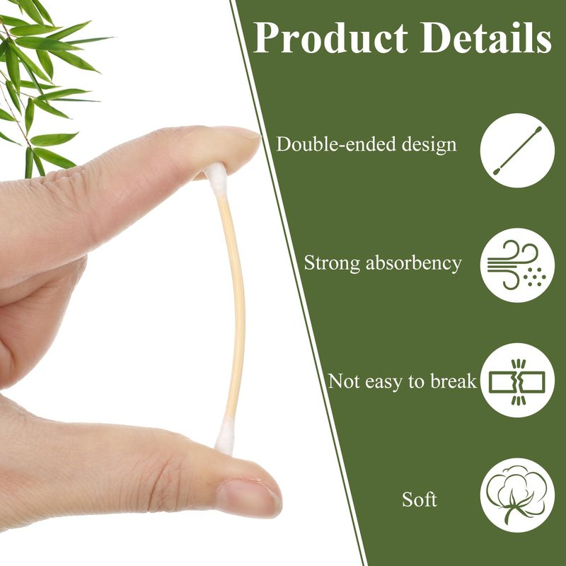 SHENLIU Bamboo Cotton Swabs 6000 Count, Natural Organic Cotton Buds For Ear, Ear Sticks Double-Tipped Buds for Makeup, Nails, Makeup, Personal Care, Daily Cleaning, Pet