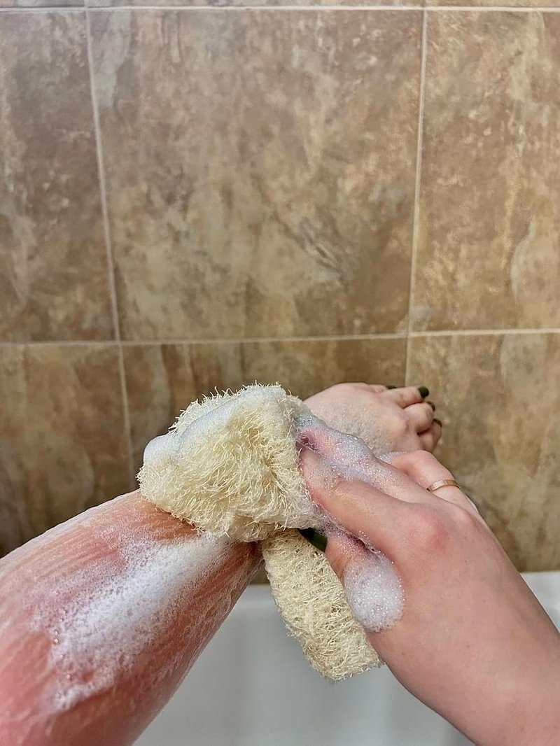 Premium Organic Loofah Sponge Medium 6“ | Loofah for Bath & Shower | Body Scrubber for Shower Scrubbing | Eco Friendly 100% Natural & Biodegradable | Daily Skin Cleansing Care for Women and Men