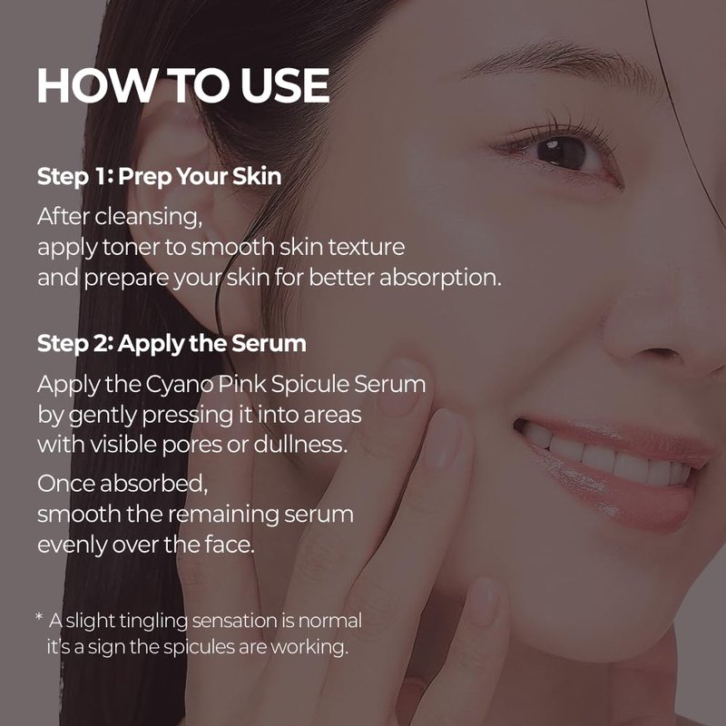 Dr.Melaxin Cyano Pink Spicule Serum with Vitamin B12, Liquid Microneedle Facial Treatment for Enlarged Pores, Niacinamide for Texture Refining & Renewal, 1.01 fl.oz