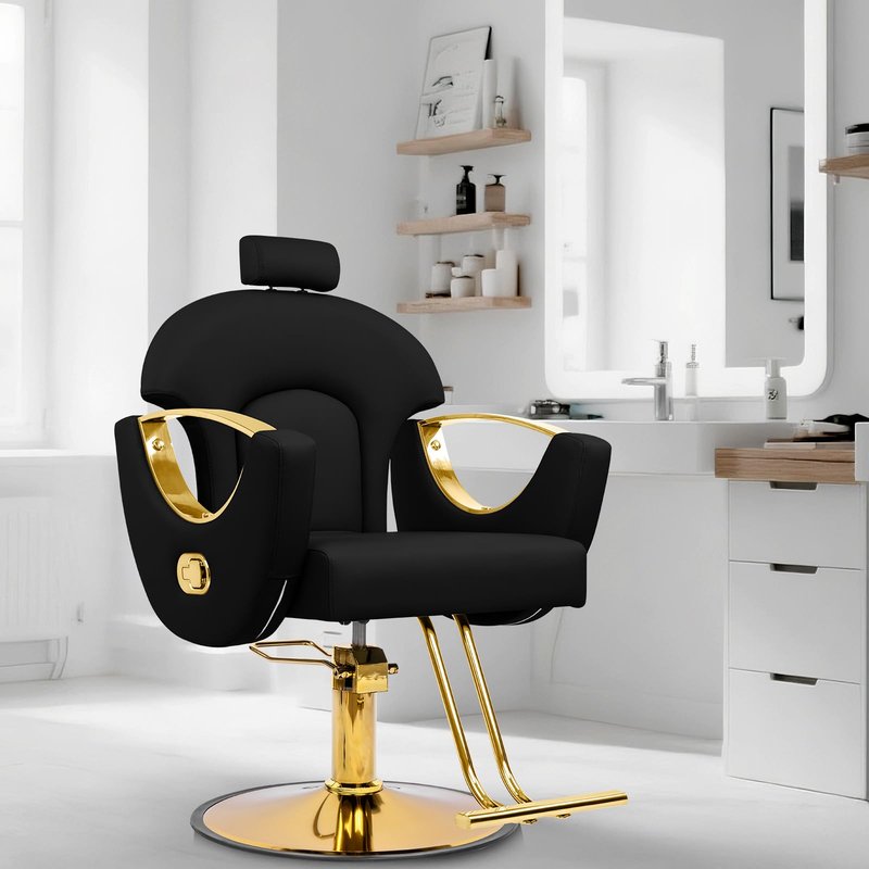 Lavoker Barber Chair Reclining Styling Salon Chair for Hair Stylist Height Adjustable 360 Swivel for Home Barbershop