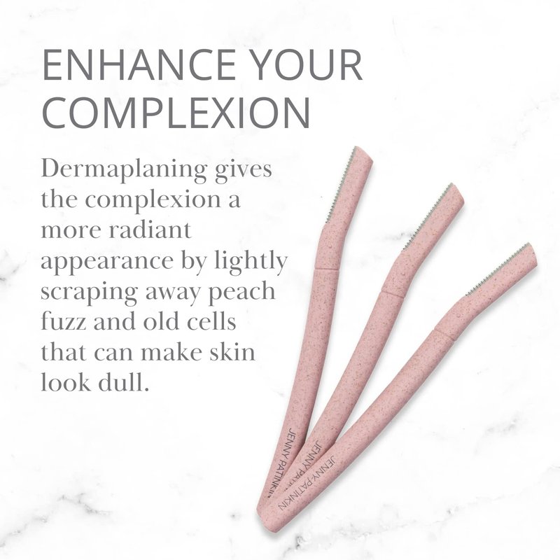 Jenny Patinkin Dermaplaning Tool Set - Expert Facial Razor for Women | 3-Piece Peach Fuzz Remover