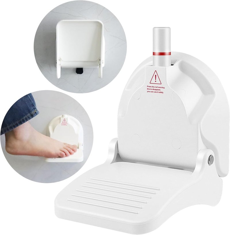 Foldable Shower Foot Rest - Anti-Slip Pedal for Shaving Legs | Reusable Shower Step with Strong Suction | Ideal for Pregnant Women & Back Pain Relief