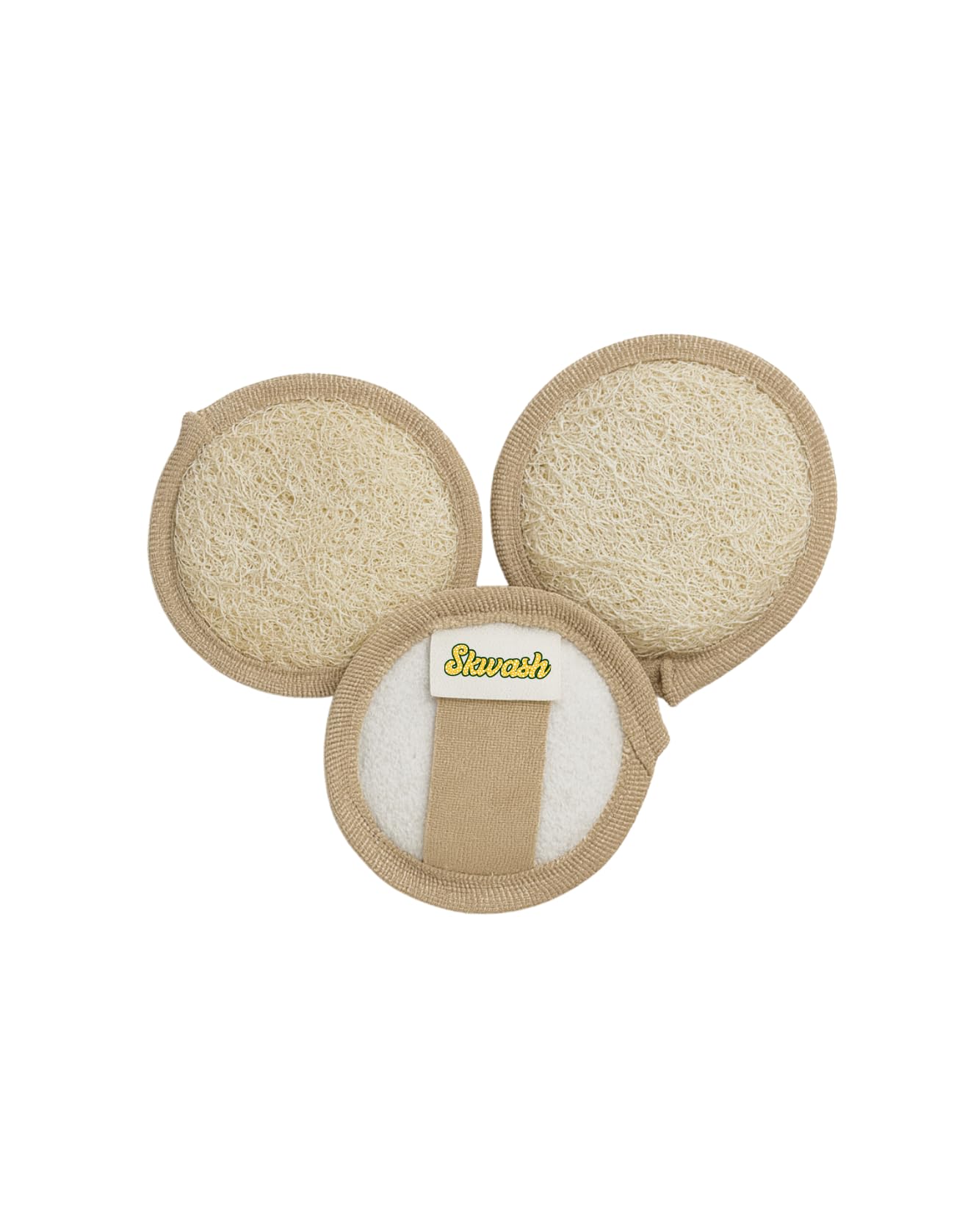 Skwash, Natural Mini Loofah, 3pc