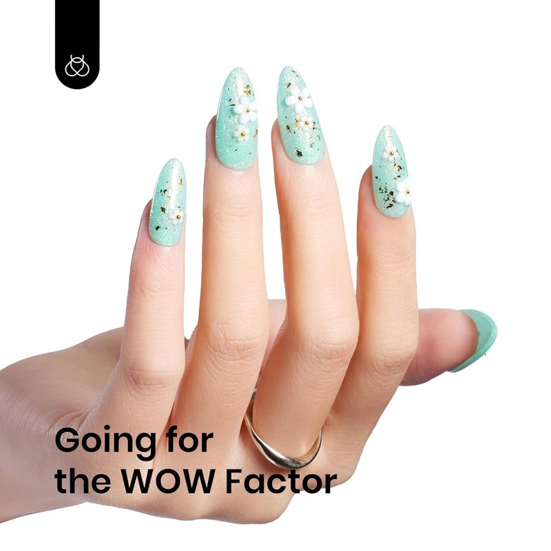 Beetles Mint Green Gel Polish - 15ml Spring Glitter Nail Polish with Mermaid Turquoise Shimmer