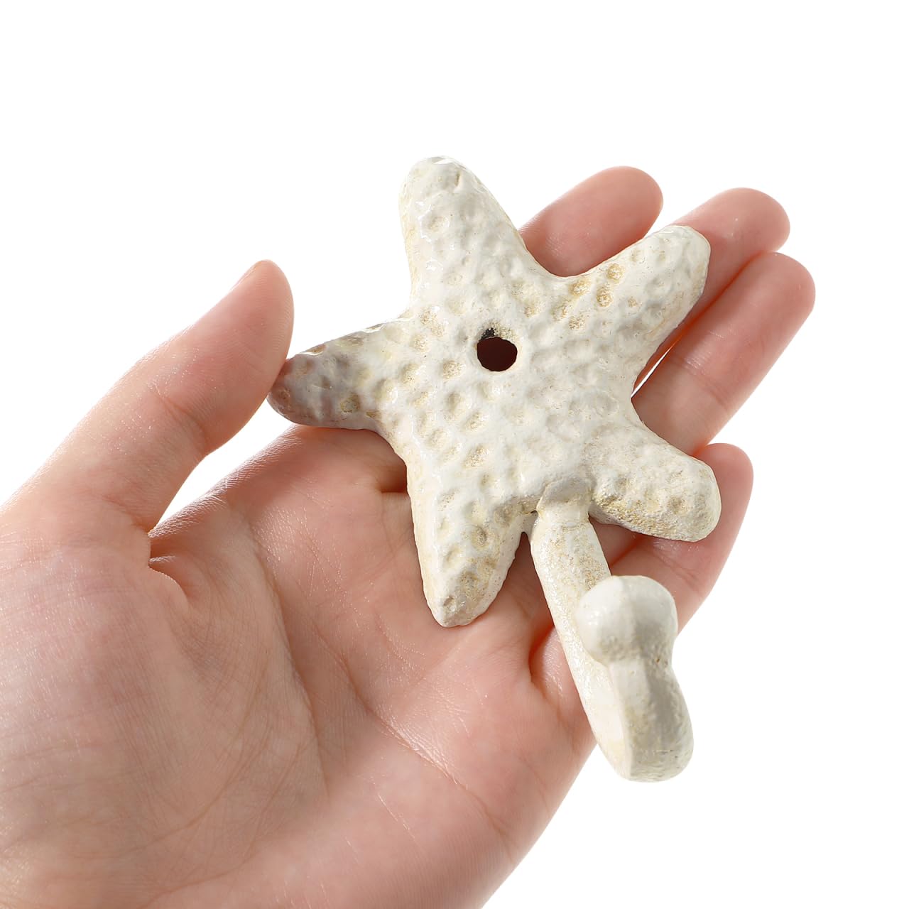 TOPBATHY 3pcs Decorative Hooks for Hanging, Cast Iron Star Fish Beach Themed Wall Hooks, Retro Coastal Wall Hanger Towel Holder for Bathrooms Kitchen Bedroom Hotel Pool Coats