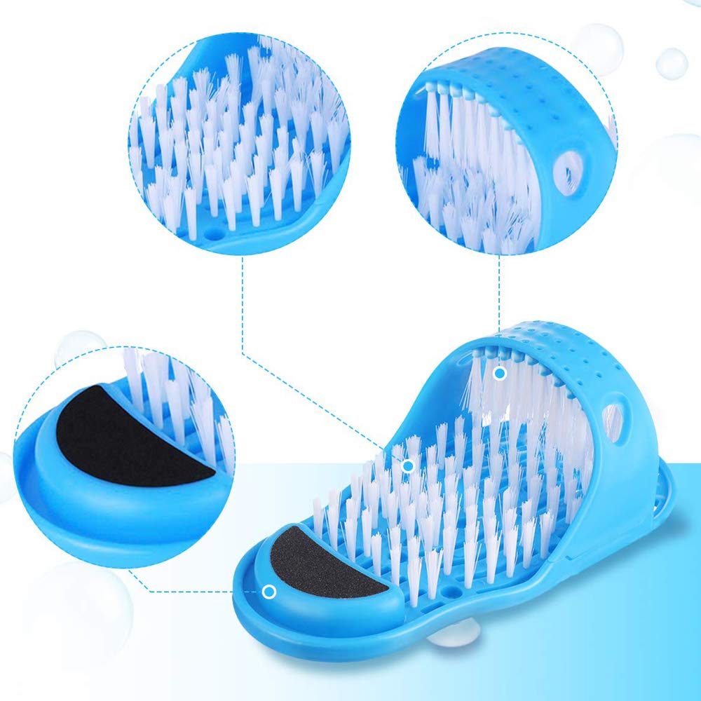 LUITON 2 Pack Foot Scrubber Massager Scrub Feet Cleaner Washer Brush for Shower Spa Massage Floor Slipper for Exfoliating Cleaning Foot