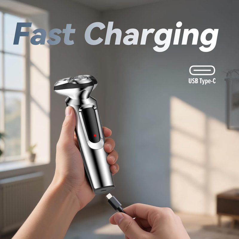Ordele Electric Razor for Men, 2025 Upgraded Electric Shavers for Men, USB-C Rechargeable, Wet & Dry Shaver with Pop-up Trimmer and Travel Case (Black)