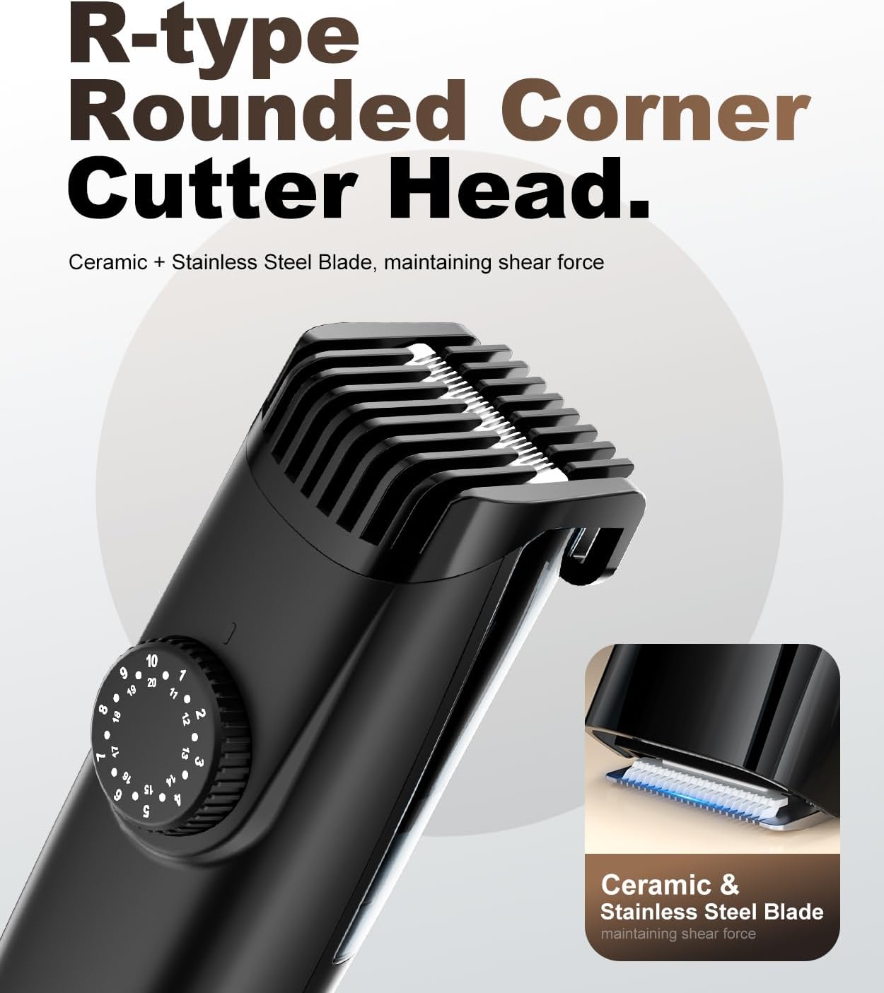 Skiennix Vacuum Beard Trimmer - No Mess Trimming with 40 Lengths, Waterproof, LED Display, USB-C Grooming Kit