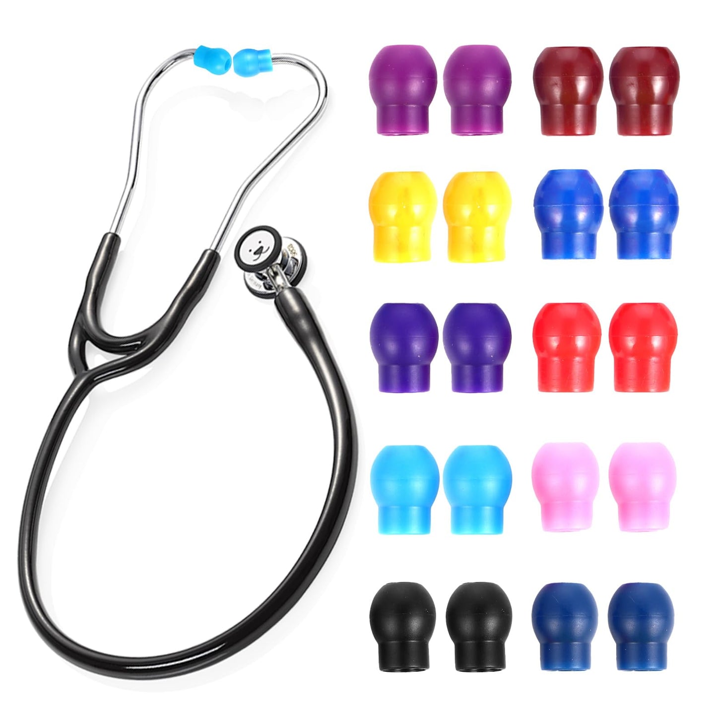 GLEAVI 8pcs Stethoscope Earplugs Replacement White ： Stethoscope Ear Tips Replacement Stethoscope Ear Pieces Earbuds for Stethoscope Parts Accessories White