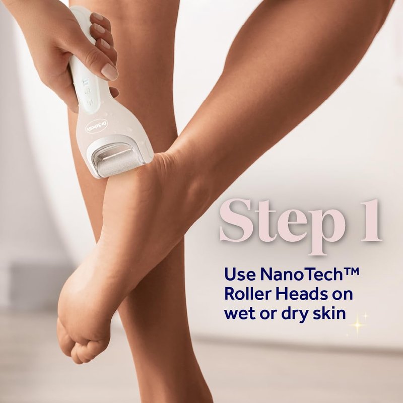 Dr. Scholl’s NanoTech Roller Replacement Heads for Pedi Perfect Pro Electronic Foot File - Mixed Pack, 1x Ultra Coarse Removes Hard Skin, 1x Fine Coarse to Smooth and Polish, Use On Wet & Dry Feet