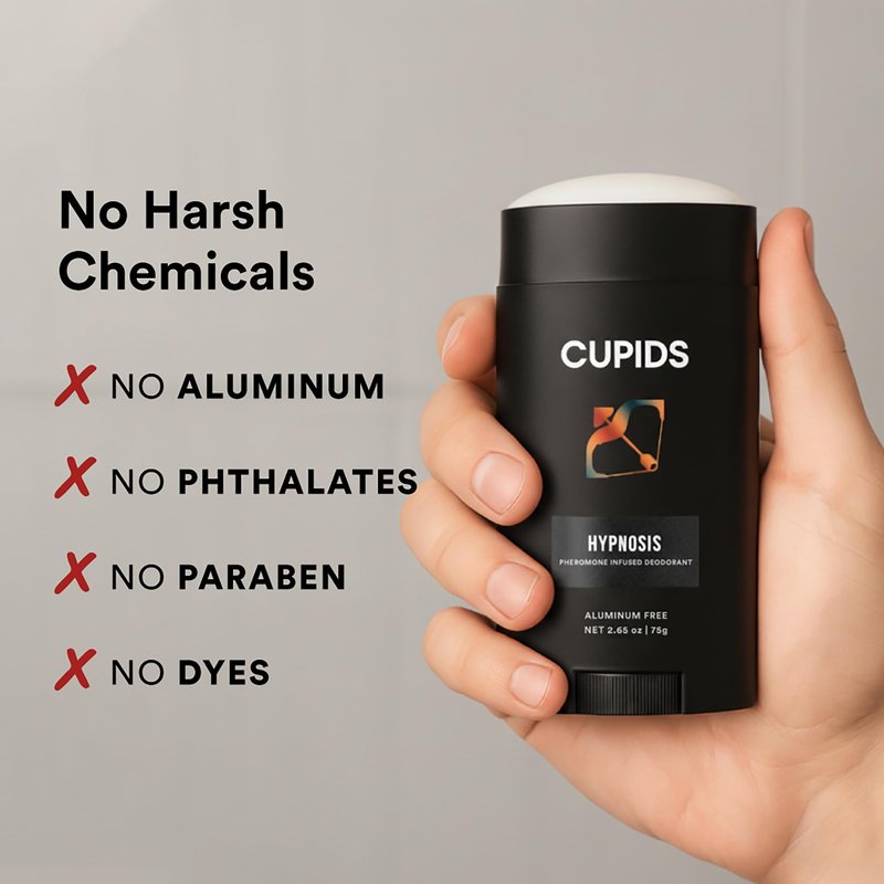 Cupids Hypnosis Deodorant for Men – Aluminum-Free, Natural, Pheromone-Infused, Vanilla Ember Scent, Organic, Skin-Friendly, Long-Lasting, Non-Sticky, Mens Deodorant, Men's Deo (Vanilla)