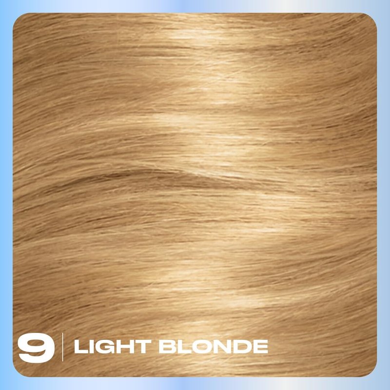 Clairol Nice'n Easy Permanent Hair Dye, 9 Light Blonde | 100% Gray Coverage | Long‑Lasting, Natural‑Looking Color & Shine | Pack of 1