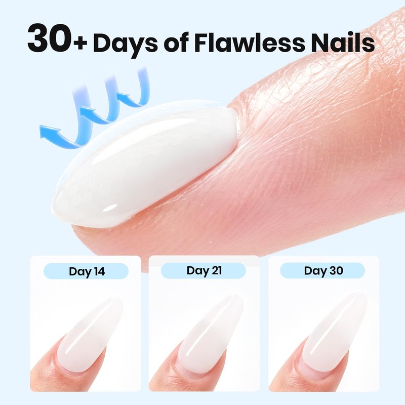Beetles Builder Gel for Nails 2Pcs, 7 in 1 Clear & Milky White Building Gel Set HEMA-FREE&TPO FREE with Nail Brush, for Strengthening Natural Nail Apex & Extension DIY Salon at Home,UV LED Lamp Cured
