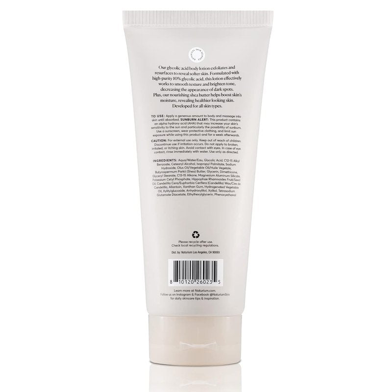 Naturium Glycolic Acid Body Lotion - Resurfacing & Exfoliating Treatment with 10% Glycolic Acid | 8 oz