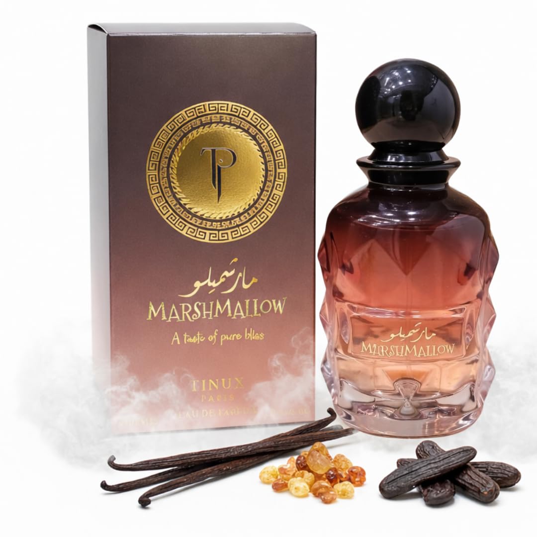 Tinux Paris Pink Marshmallow Blush Perfume for Women – Eau de Parfum 100ML (3.4 OZ) – Long Lasting Sweet Arabian Gourmand Fragrance – Romantic Vanilla Strawberry Scent