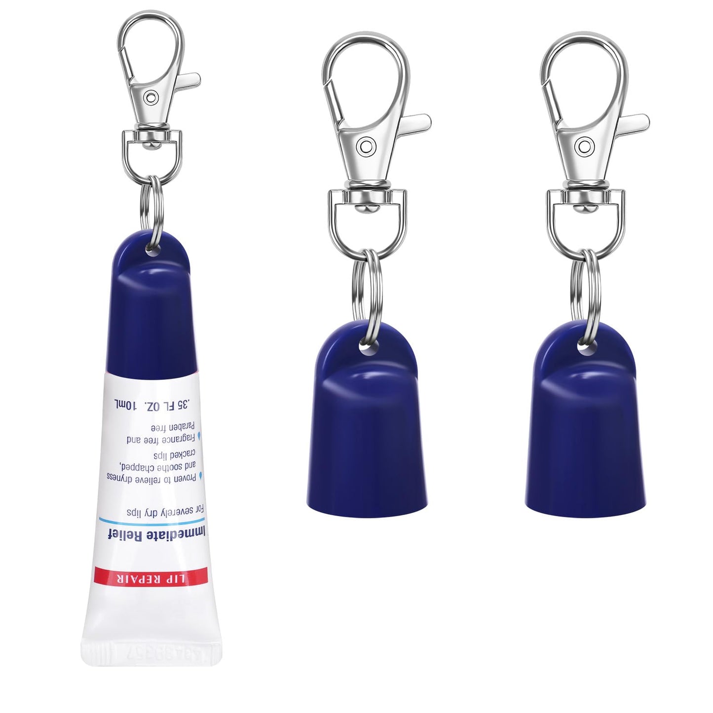 Rolitwils 2 Pcs Keychain Holder for Aquaphor Lip Repair- Polypropylene Cap Accessory - Fit Lip Balm Keychain