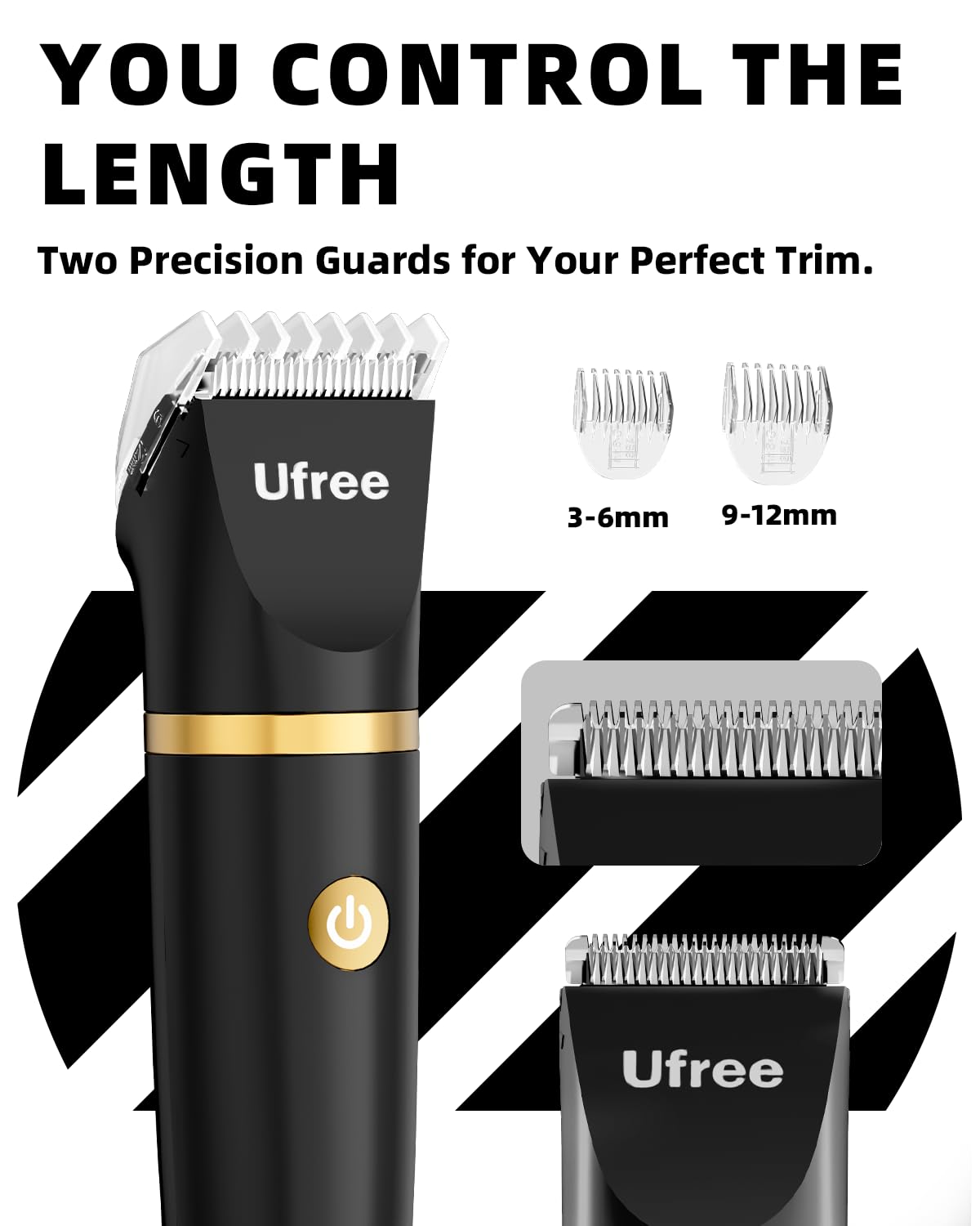 Ufree Bikini Trimmer - Rechargeable Electric Razor for Women | IPX7 Waterproof, Black Body Hair Shaver