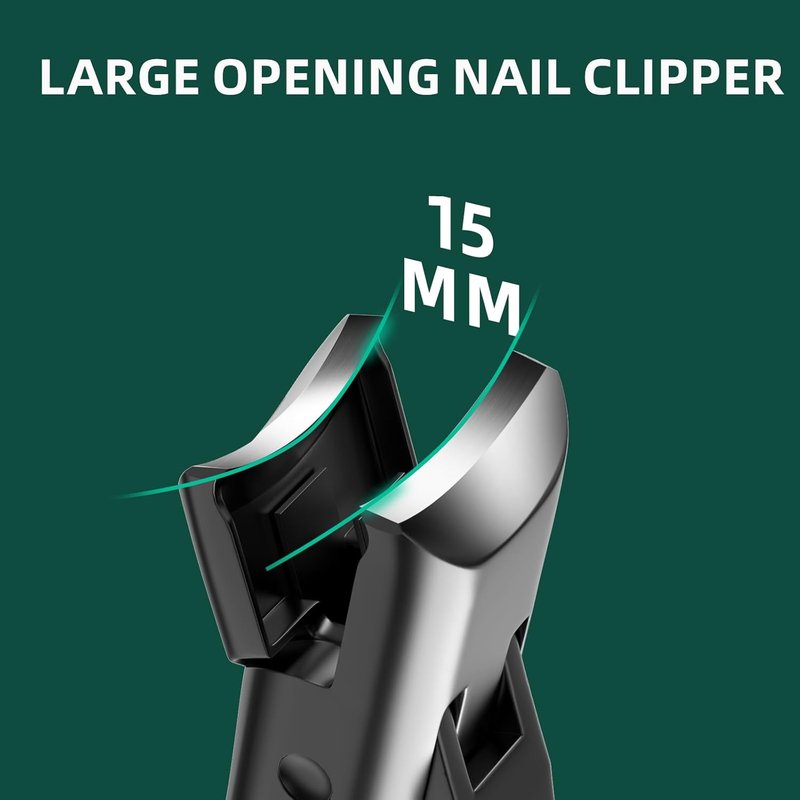 German Nail Clippers for Thick Nails - Heavy-Duty Toenail Clippers with Safety Lock | Wide Jaw Opening for Men & Seniors
