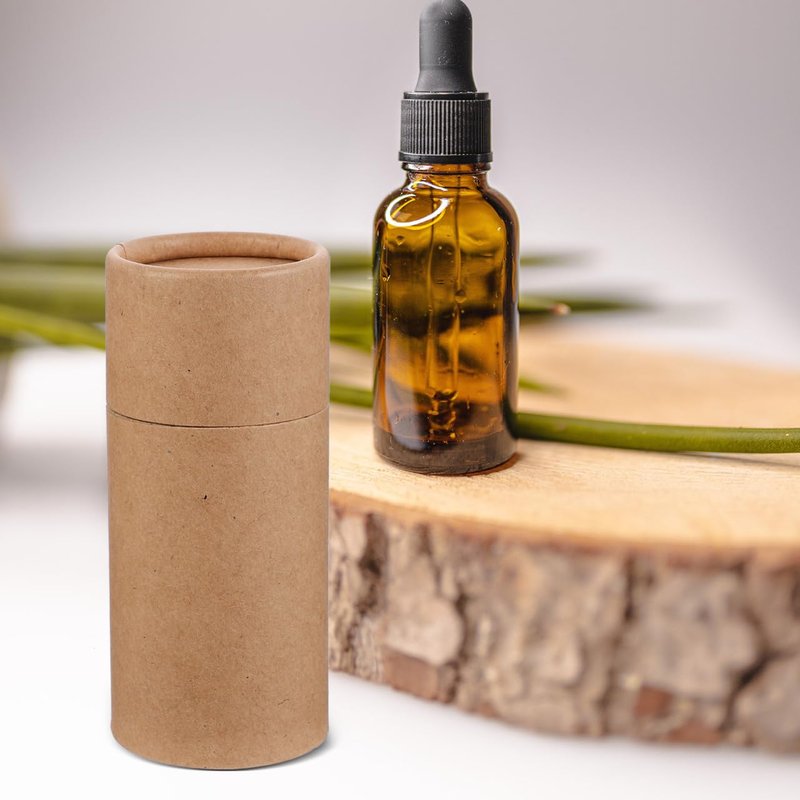Hemoton 20 Pcs Paper Cylinder Gift Boxes 5.27X4.56X2.28In with Lids for Essential Oil Bottles Tea Crafts Small Item Storage Packaging