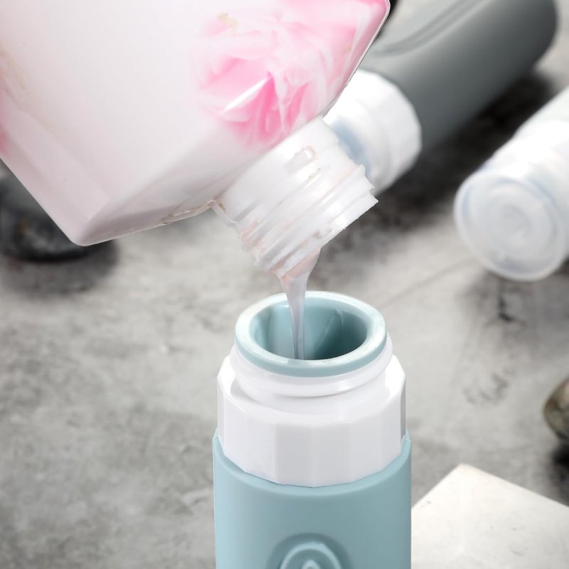 Mrsdry Travel Bottles - TSA Approved 3oz Leak-Proof Silicone Containers for Shampoo & Lotion (4 Pack)