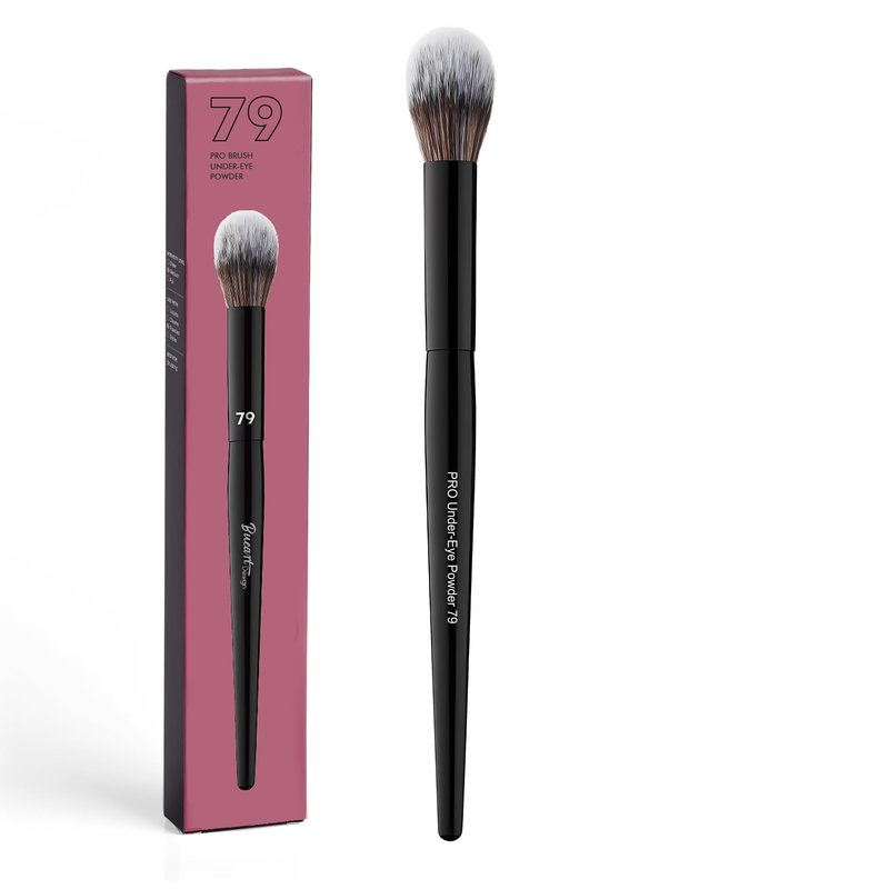 Bueart Design PRO Under-Eye Powder Makeup Brush 79 with Premium Hair,Precision Makeup Tool for Under-Eye, Highlighting, Contouring & Blending, Compatible with Powders, Creams & Liquids