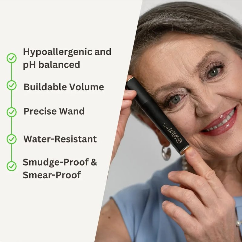 Cellmetics Volumizing & Lengthening Mascara for Women 60+ | Hypoallergenic, Smudge-Free, Black