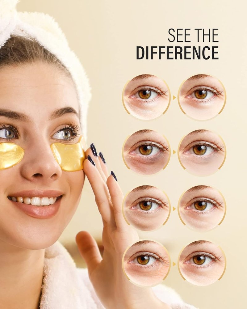 Maskiss 24K Gold Under Eye Patches - Collagen Eye Masks for Dark Circles & Puffiness (25 Pairs)